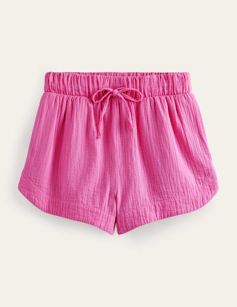 Tie Waist Cheesecloth Shorts Pink Women Boden