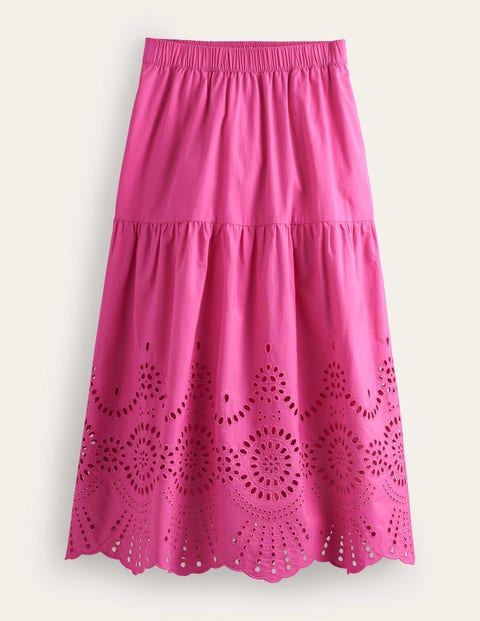 Full Broderie Skirt Pink Women Boden