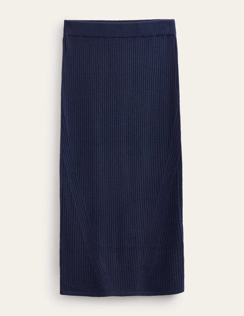 Merino Knit Midi Skirt Blue Women Boden