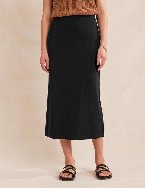 Midi Skirt Jersey Straight Boden - US Black |