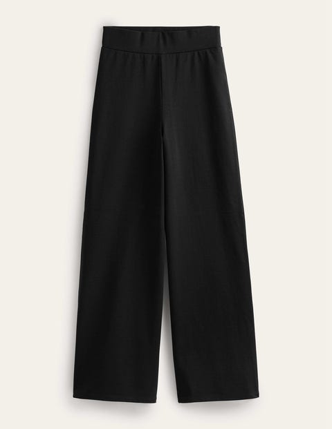 pantalon large en jersey femme boden, blk