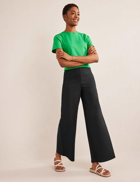 Buy Black Linen Blend Wide Leg Trousers from Next Germany