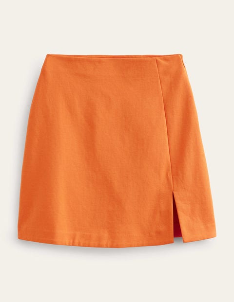 Seitlich geschlitzer Jerseymini Damen Boden, Kumquatorange