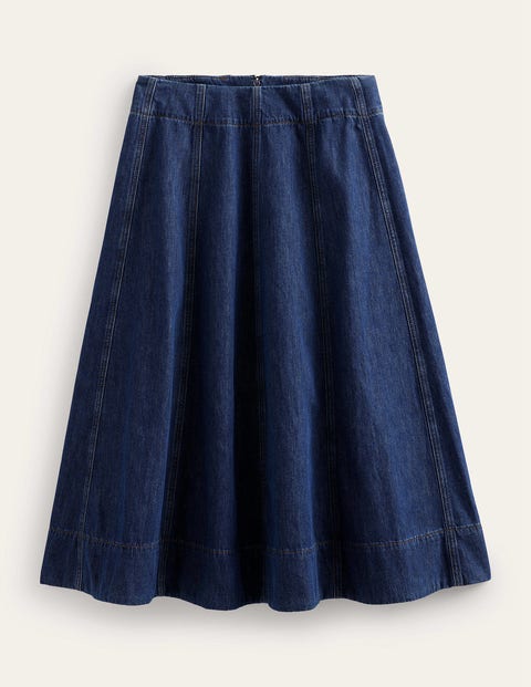 Denim Paneled Skirt - Rinse Wash | Boden UK