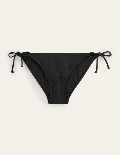 String Bikini Bottoms Black Women Boden, Black Seersucker Texture