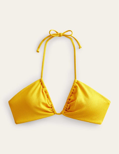 Cut-out-Bikini mit Raffungen und Bändern Women Boden, Safrangelb, Seersucker