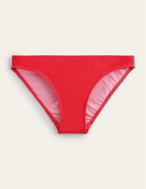 Classic Texture Bikini Bottoms Red Women Boden