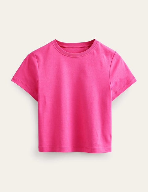 Perfect Cotton Cropped T-shirt Pink Women Boden
