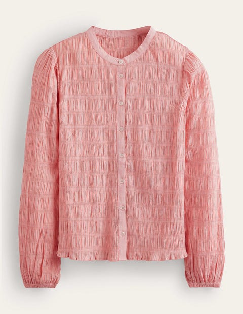 Fitted Textured Shirt Pink Women Boden