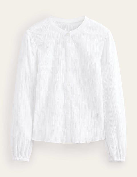 Fitted Textured Shirt White Women Boden