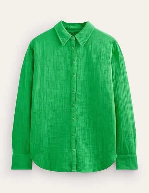 Cotton Texture Shirt Green Women Boden