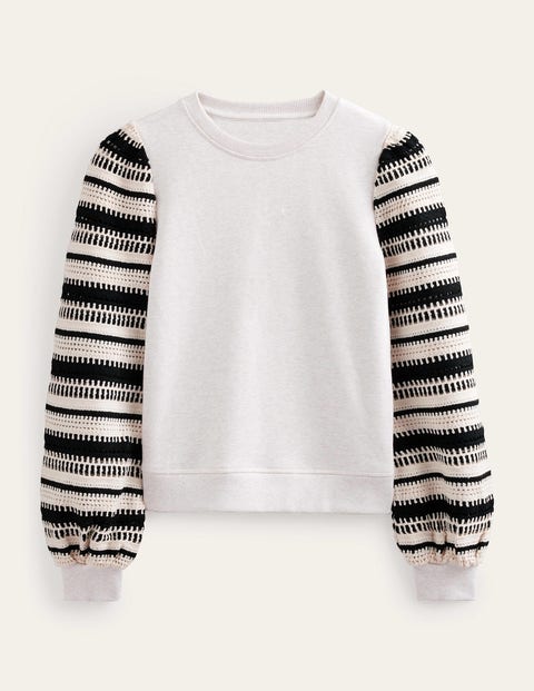Crochet Sweatshirt Natural Women Boden