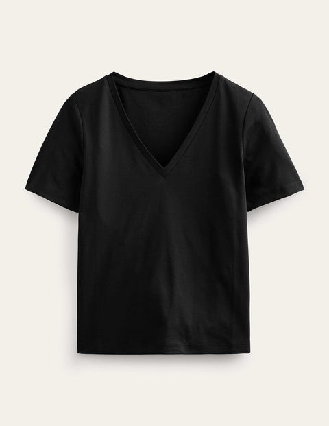 Perfect V-Neck T-Shirt - Black | Boden UK