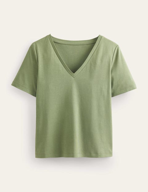 Perfect V-Neck T-Shirt Spruce Women Boden