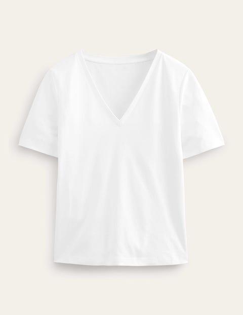 Perfect V-Neck T-Shirt White Women Boden