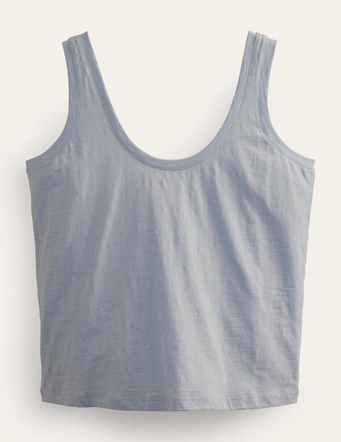 Relaxed Scoop Neck Vest Light Blue Women Boden