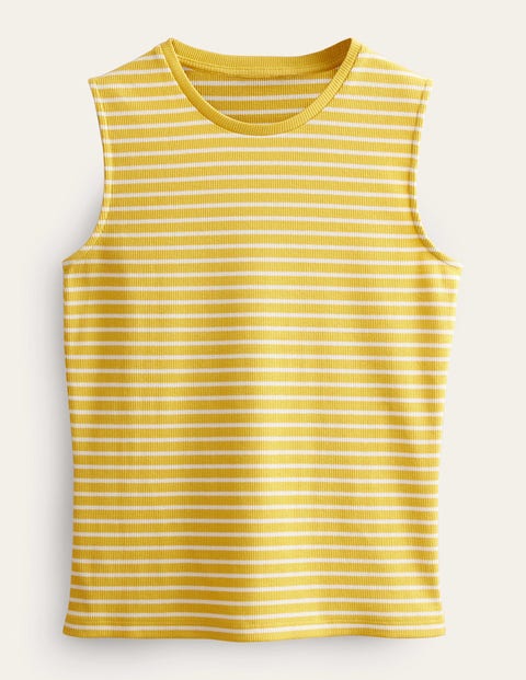 Striped Ribbed Tank Top Yellow Women Boden