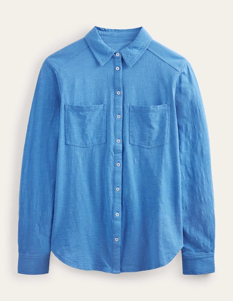 Cotton Jersey Shirt Blue Women Boden