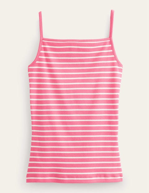 Square Neck Ribbed Tank Top Coral Women Boden