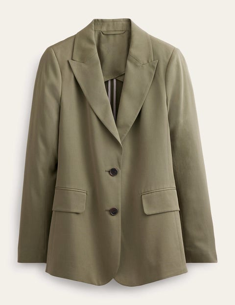 Lässiger Tencel-Blazer Damen Boden, Dezentes Khaki