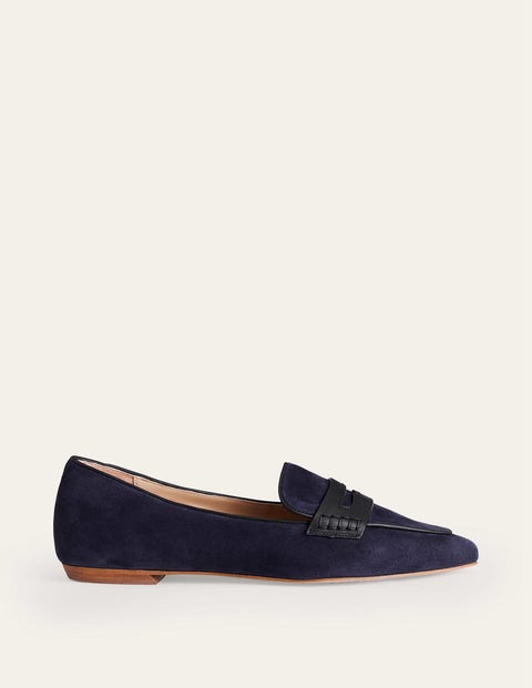 suede pointed loafers