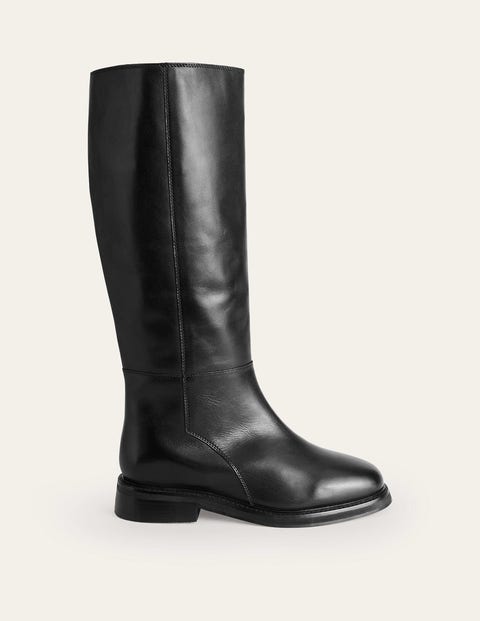 Boden Lottie Leather Riding Boots Black Leather Women