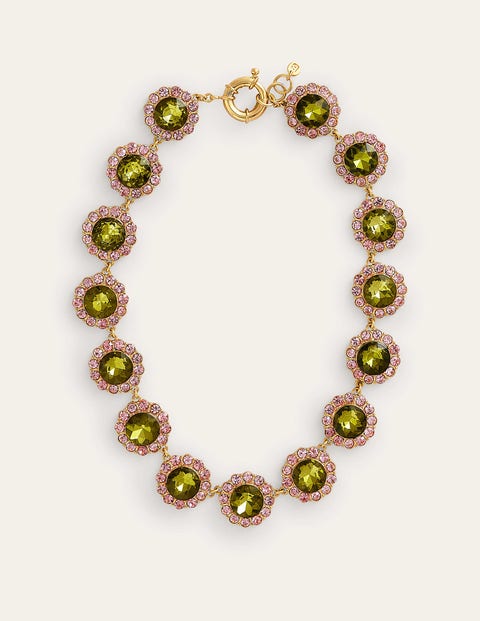 Boden Embellished Flower Necklace Green Women