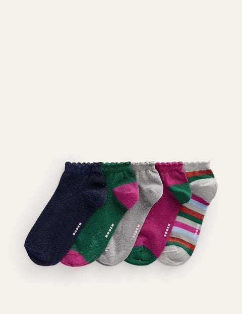 5 paires de chaussettes de sport basses étincelantes Femme Boden