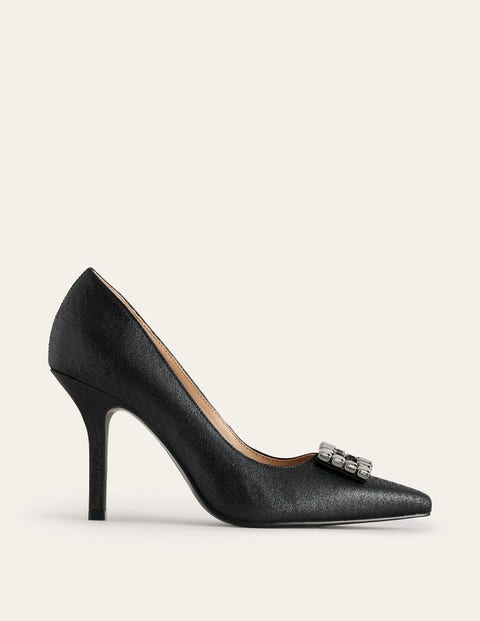 Jewelled Heeled Court Shoes Black Women Boden