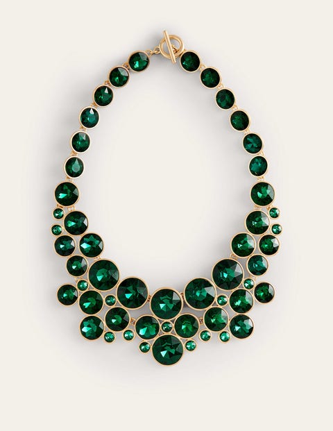 Andrea Jewel-Cluster Necklace - Green | Boden UK