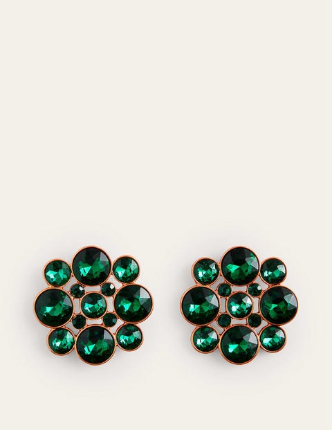 Andrea Jewel-Cluster Earrings Green Women Boden