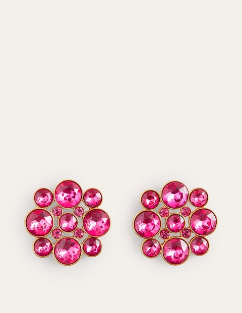 Andrea Jewel-Cluster Earrings Pink Women Boden