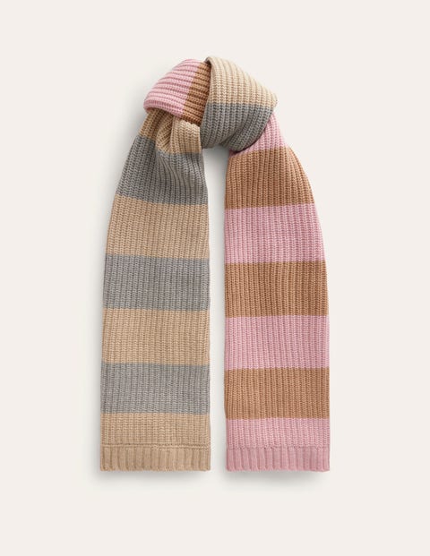 Boden Hotch Potch Scarf Grey Marl, Pink And Ivory Women