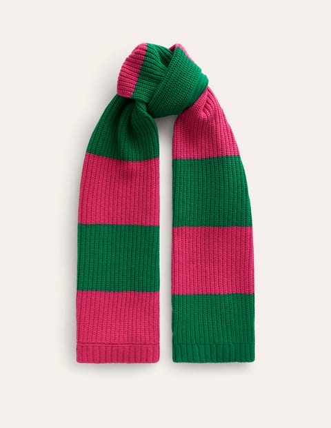 Boden Colour Block Scarf Vibrant Pink/ Veridian Green Women