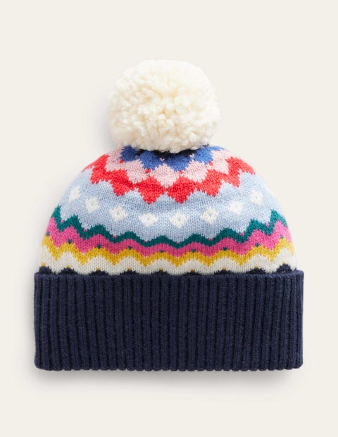 Boden Classic Fair Isle Hat Navy Women