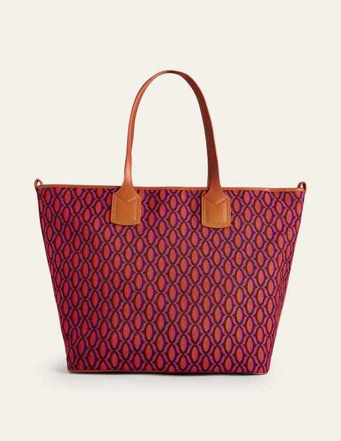 Boden Cotton-canvas Trapeze Tote Bag Red Geo Women