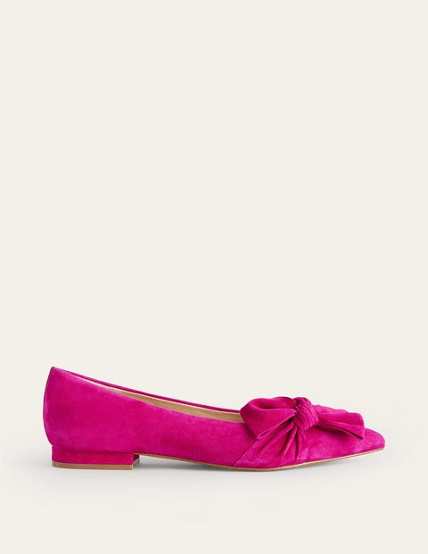 Boden Suede-bow Ballet Flats Vibrant Plum Suede Women