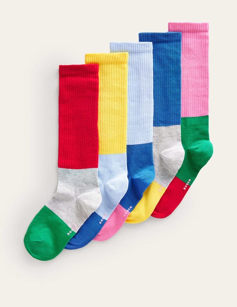 5-Pack Boot Socks - Colourblock | Boden UK