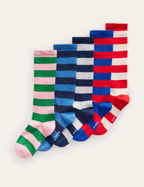 Boden 5-pack Boot Socks Multi Stripe Women