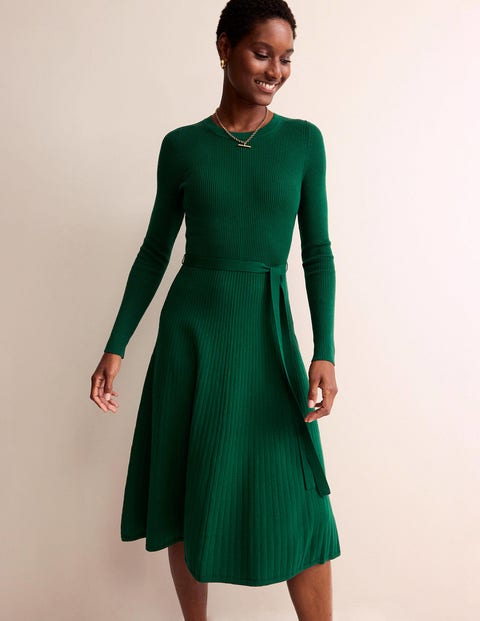 Lola Knitted Midi Dress - Emerald Green