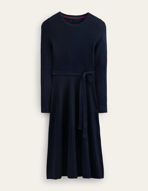 Lola Knitted Midi Dress Blue Women Boden