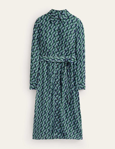 Boden Kate Midi Shirt Dress Amazon Green, Ribbon Wave Women