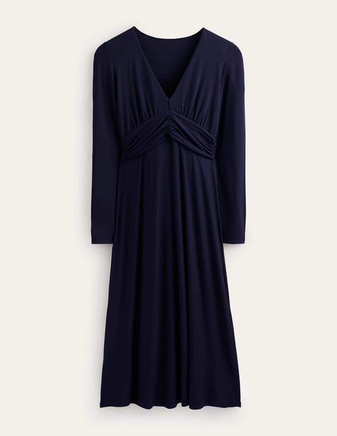 Empire Ruched Waist Dress Blue Women Boden