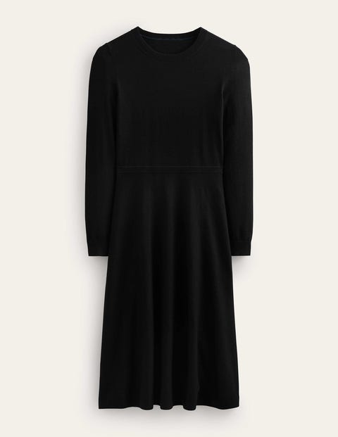 Maria Knitted Midi Dress Black Women Boden