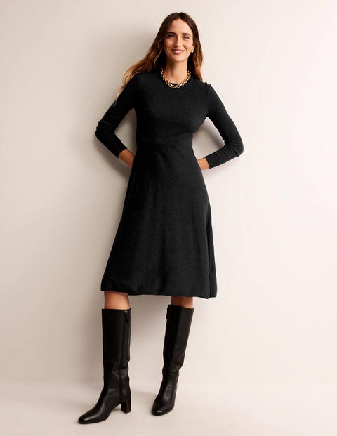 Maria Knitted Midi Dress - Black