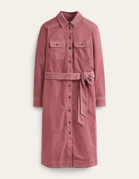 Eloise Midi-Hemdkleid aus Cord Damen Boden, Blüte Pink