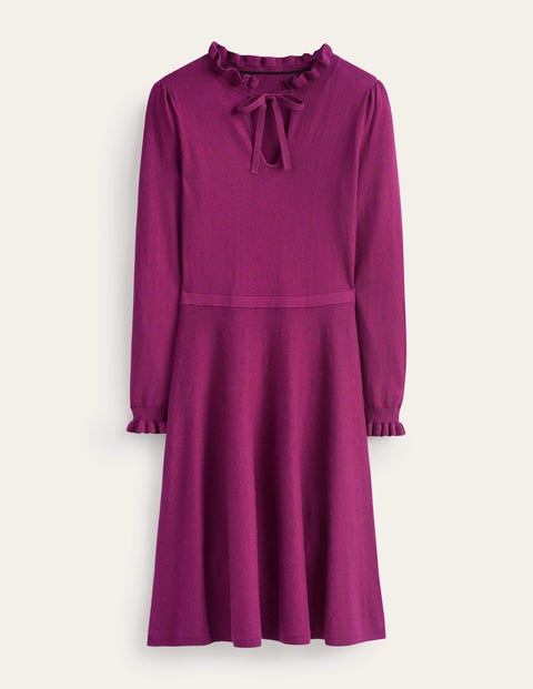 Ruffle-Detail Dress Purple Women Boden