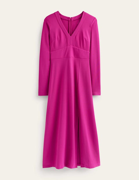 Boden Ponte Maxi Split Hem Dress Vibrant Plum Women