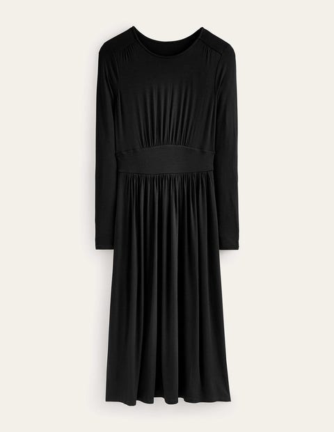 Thea Long Sleeve Midi Dress Black Women Boden