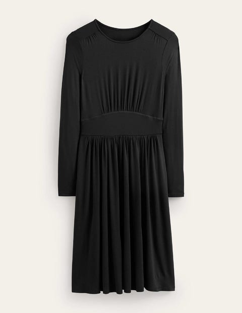 Thea Short Jersey Dress Black Women Boden